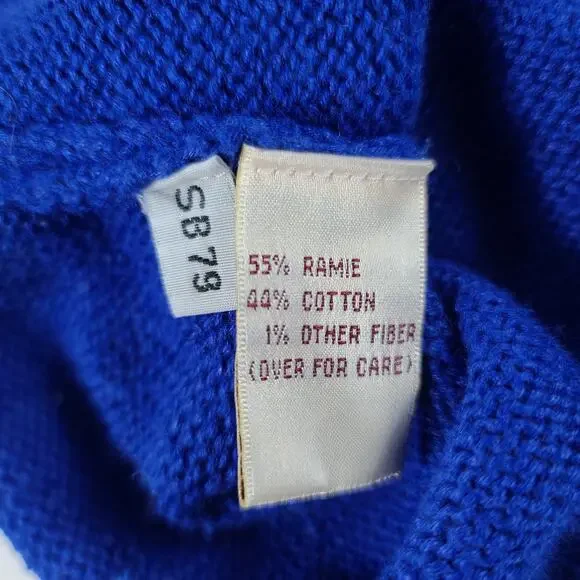 Susan Bristol Blue Red Green Noah's Arc Animals Knit Cardigan Sweater M - Picture 4 of 4